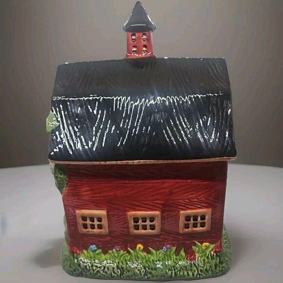 Sakura China Kimble Ceramic Red Barn Schoolhouse Cookie Jar Hand-Painted! - Picture 2 of 8
